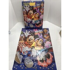 Vtg Disney  Mickey & Friends At  The Movies 100 Piece Puzzle | Golden | Complete